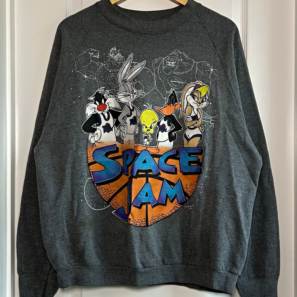 Freeze Vintage 1996 Space Jam Looney Tunes Graphic Print Crewneck Sweatshirt
